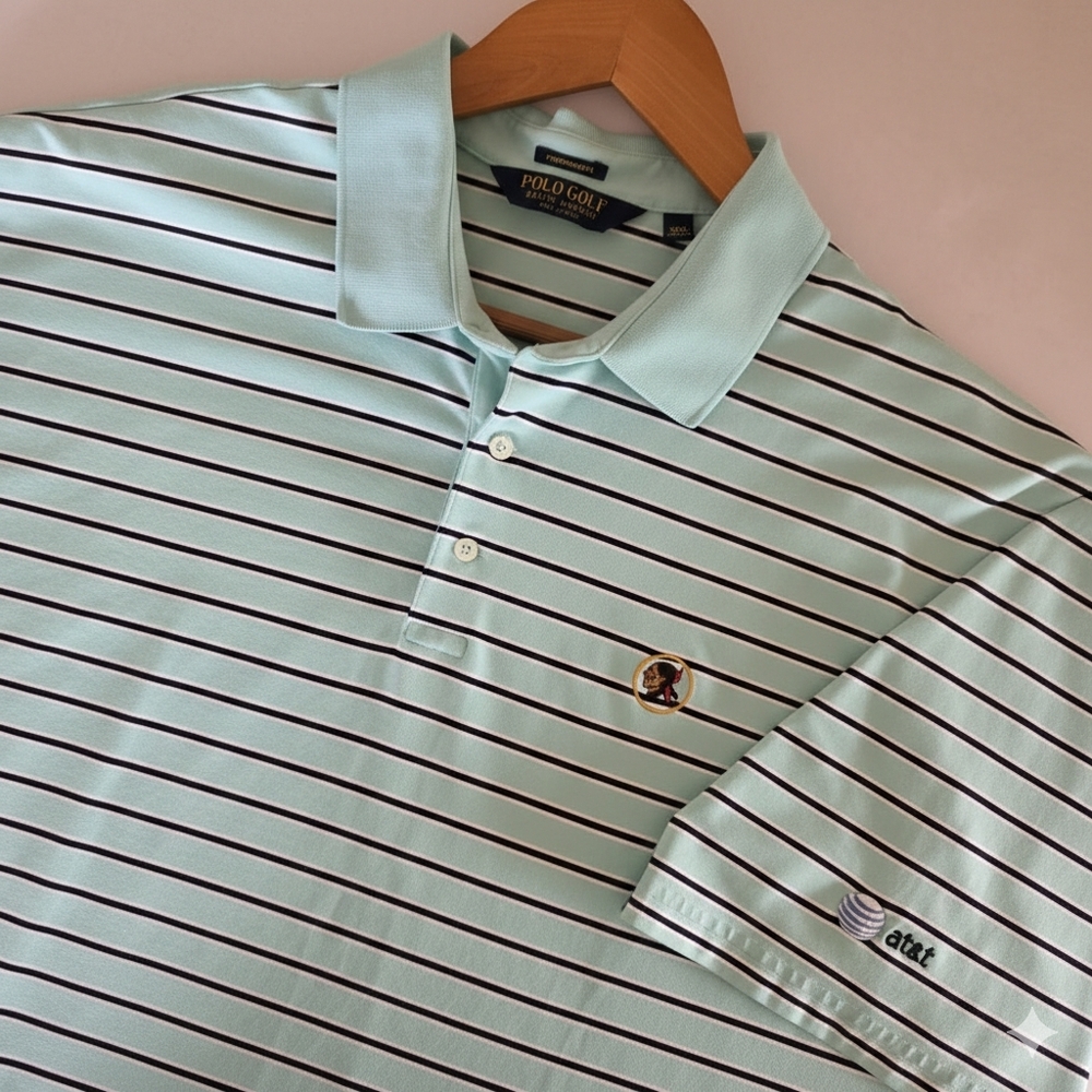 Polo Golf Ralph Lauren Performance Shirt Sz XXL Mint Green Stripe Seminole Club